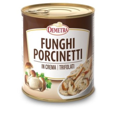 Grybų mišinys, kepti, marinuoti aliejuje, Porcinetti, DEMETRA, 800 g
